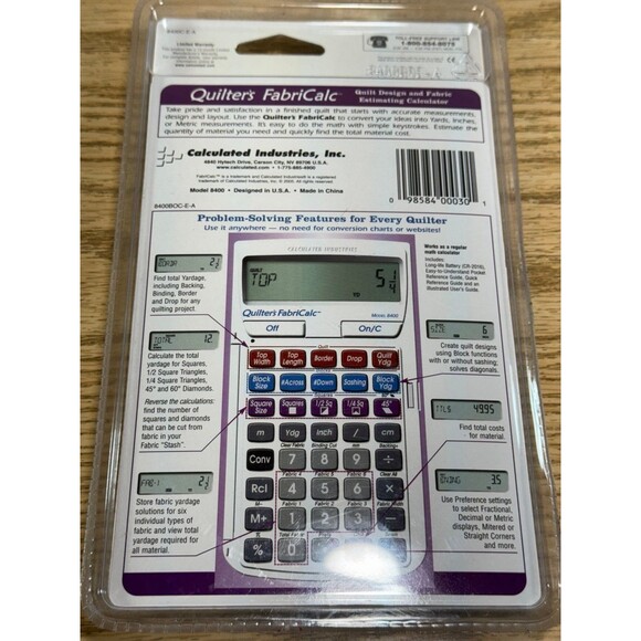 NEW Calculated Industries‎ Quilter’s FabriCalc Quilt Design & Fabric Estimator - Picture 5 of 7